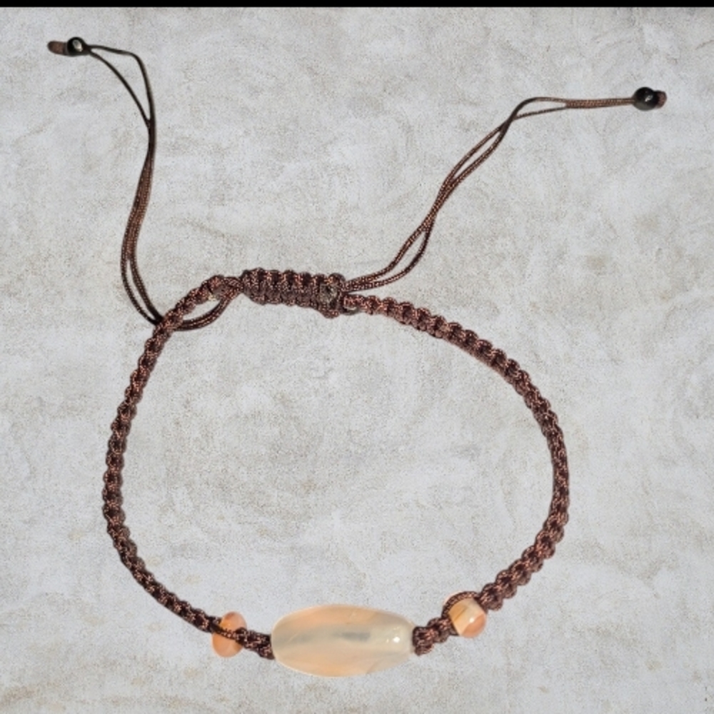 Boho Macrame Agate Bracelet New adjustable